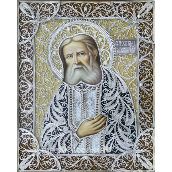 Икона из скани Серафима Саровского